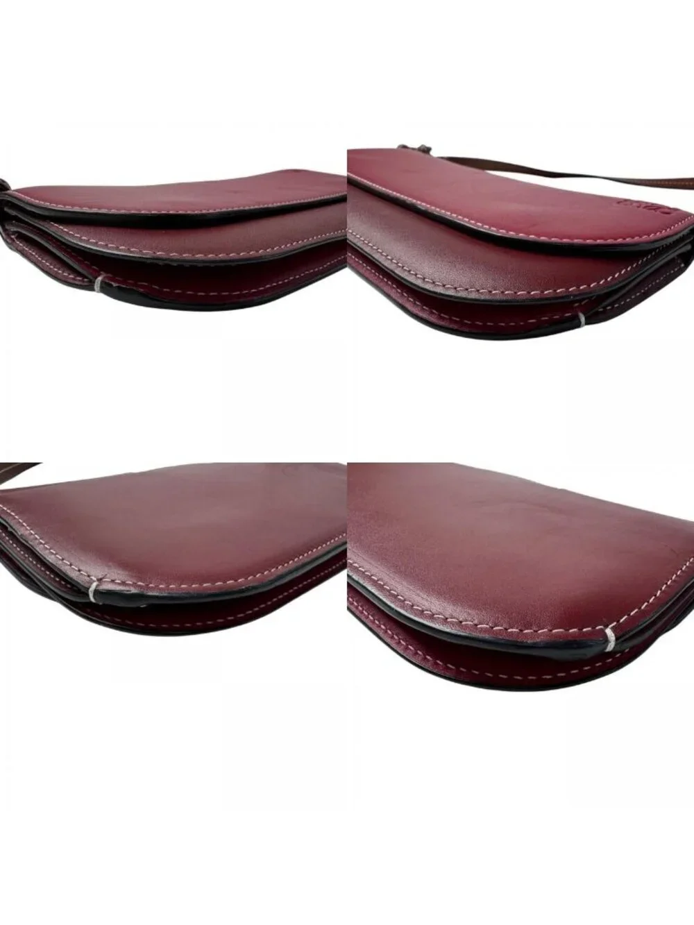 Loewe Gate Pochette Shoulder Bag Wallet Bordeaux Leather